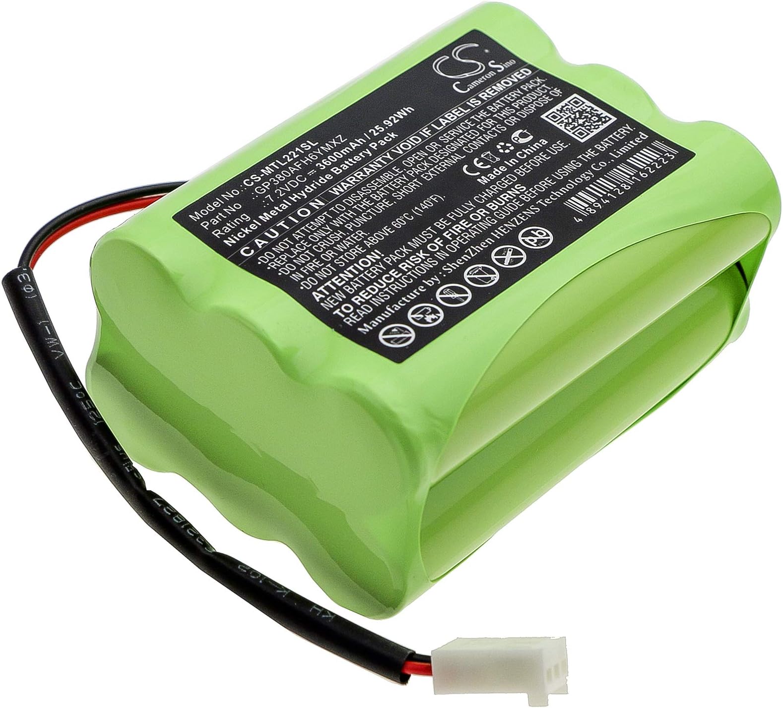 Cameron Sino Battery for Transpal IND221, Megalite P-335 Mettler Toledo IND221 PN:Transpal GP380AFH6YMXZ 3600mAh / 25.92Wh