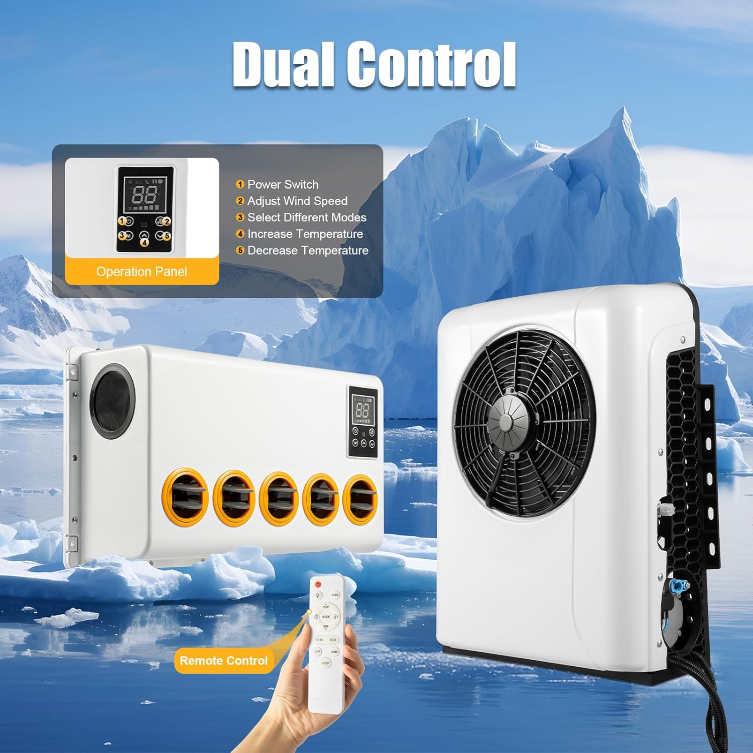 Zivisamt 12V DC Split Air Conditioner Dual Control