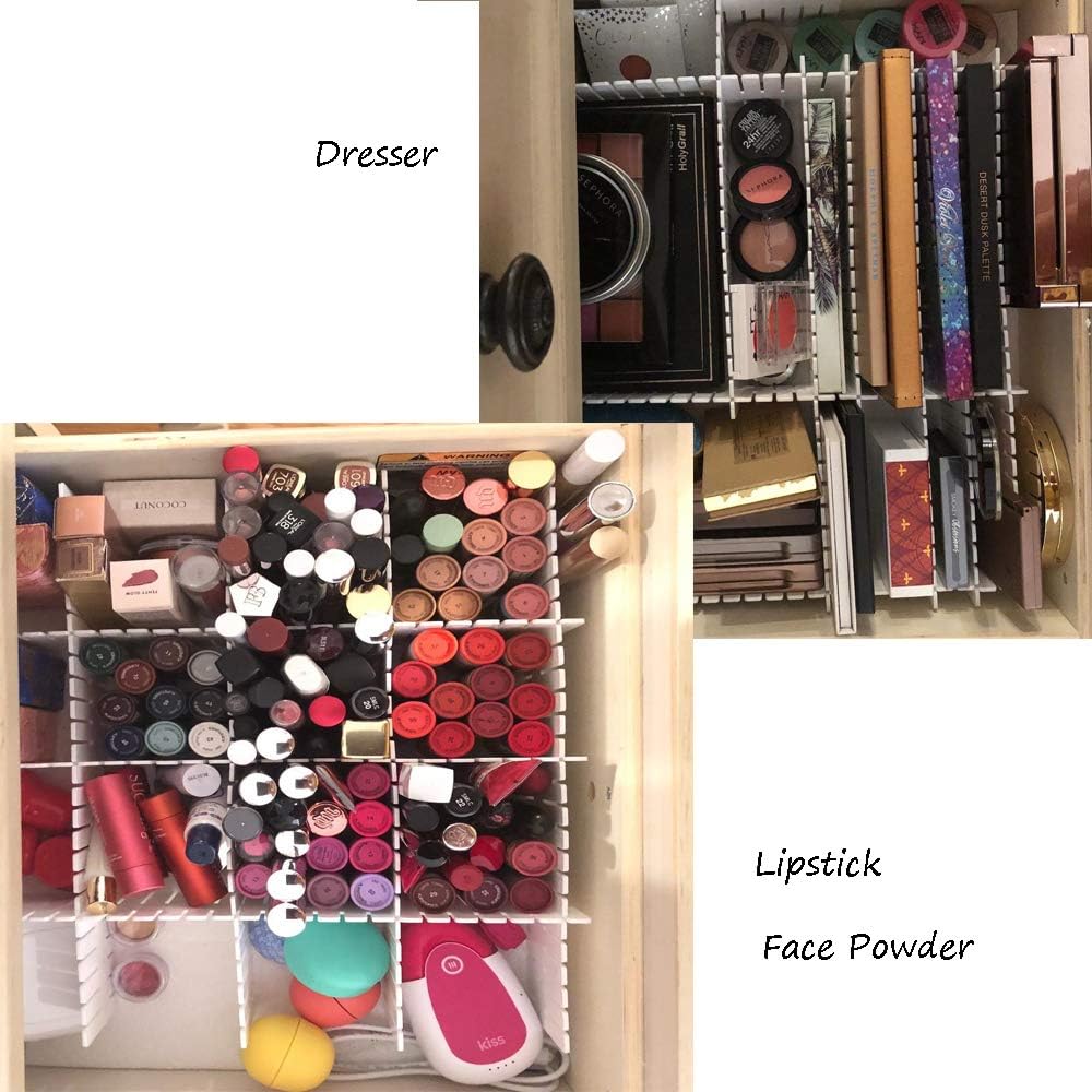 DIY Plastic Grid Der Dividers, White Adjustable So Underwear