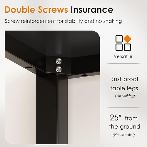 Miniatura 5 de DlandHome - Escritorio de computadora pequeño de 31.5 pulgadas para la oficina en casa, mesa de actividades, mesa de escritura para espacios