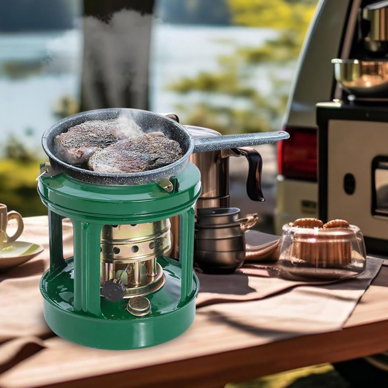 Stufa a cherosene portatile 8 stoppini riscaldatore portatile stufa da campeggio fornello da campeggio riscaldatore da campeggio all'aperto e bruciatore di utensili da cucina, barbecue, pic-nic