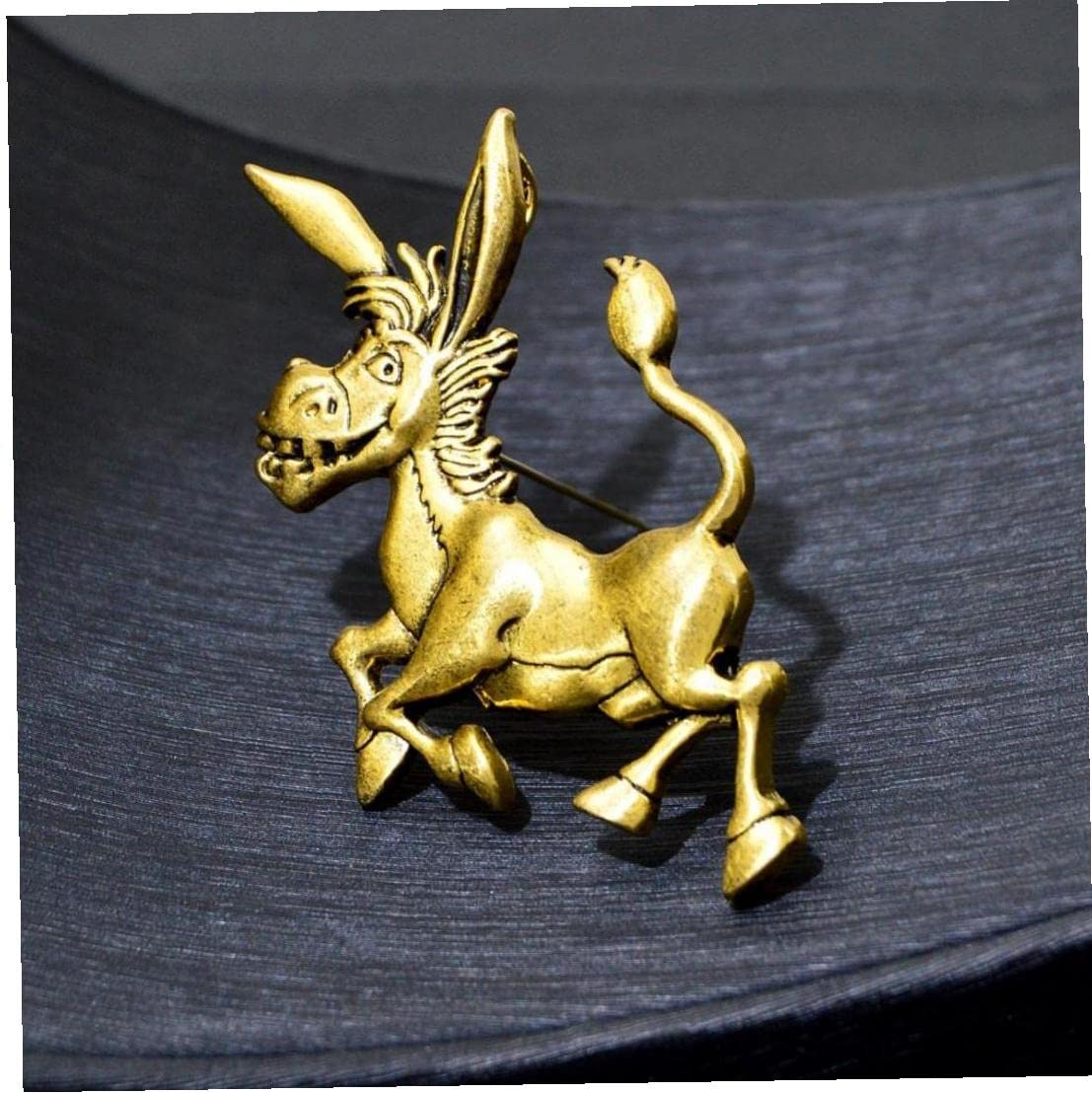 Tossper Women's Gold Donkey Brooches For And Men Fashion Unisex Animal Brooch Pins Funny Cute Cartton Kid Gift
