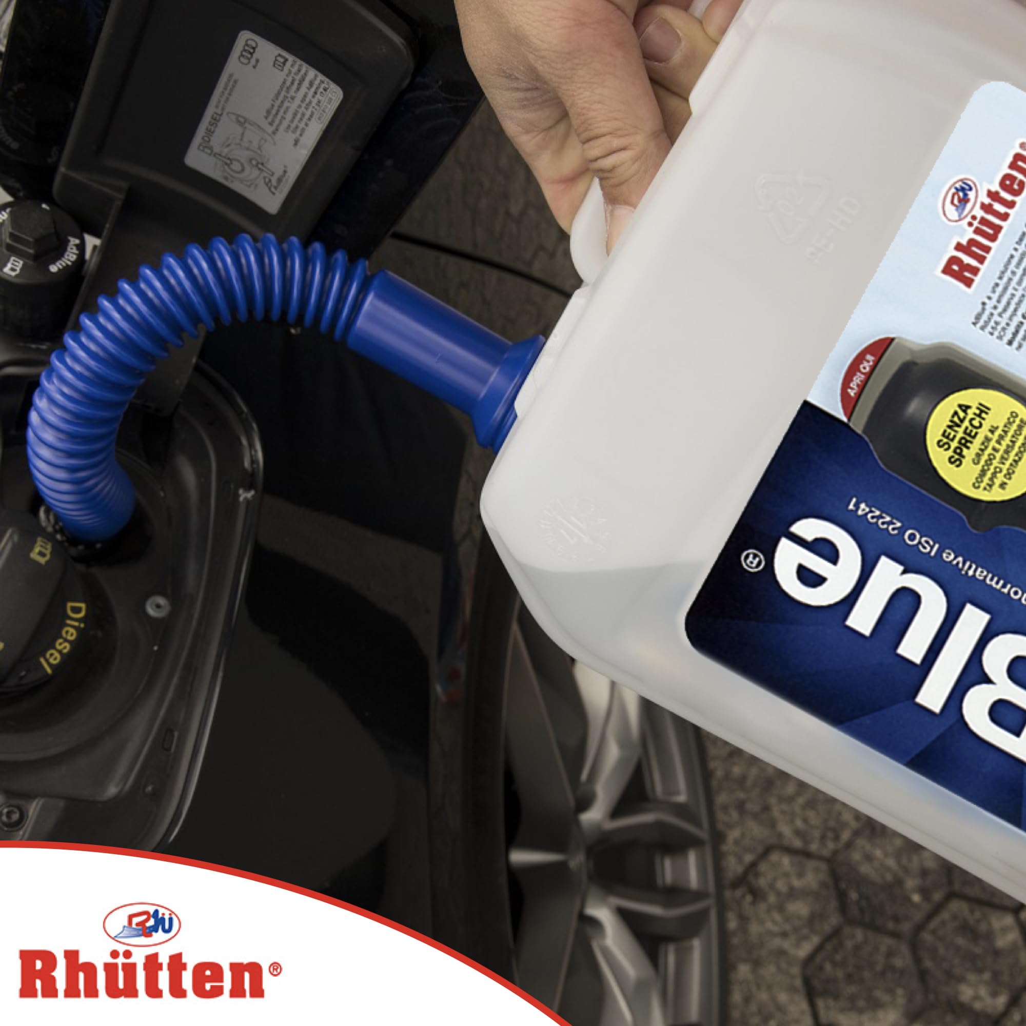 Rhütten, AdBlue Motori Diesel, Basf, Additivo di Sintesi, Urea Purissima, ISO 22241, preserva SCR, Blocca Impurità Catalizzatore, Motori Euro 6, Tappo Versatore, 10L