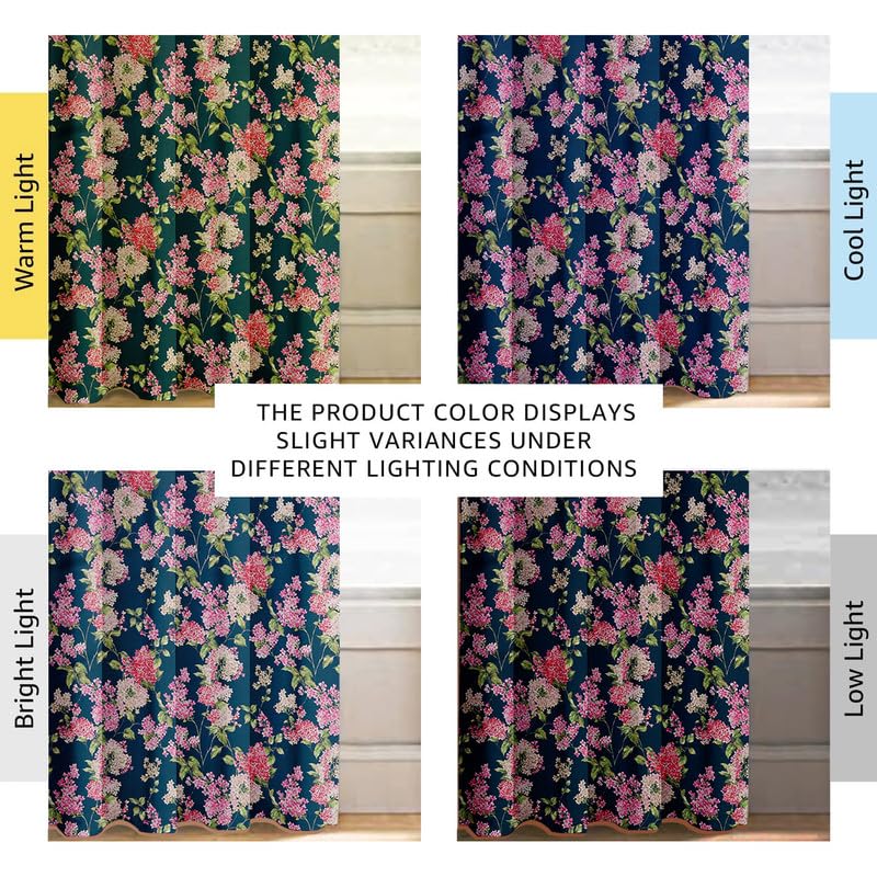 Image of Cloth Fusion Printed 100% Blackout Door Curtains 8 Feet Long Set of 2, Room Darkening Parda with Stainless Steel Grommets for Home Decor (8x4.5 Feet, Blue Coral)