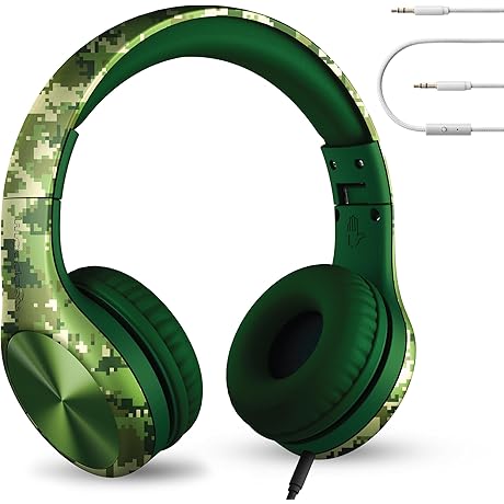 LilGadgets Camo Kids Headphones with SharePort Over-Ear Headset