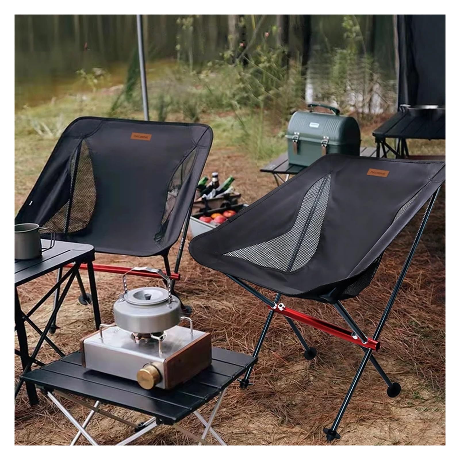sgabello da campeggio, Silla lunar plegable ultraligera portátil para camping pesca viaje(Grey Large Chair)
