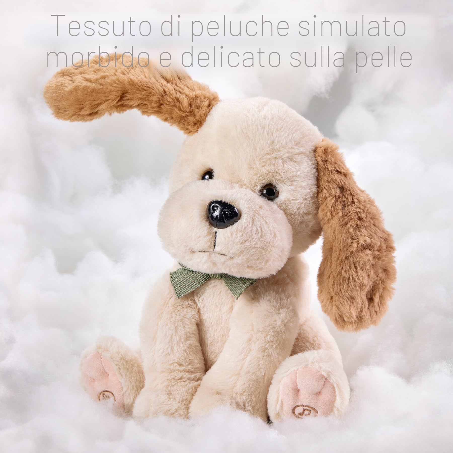 TUMAMA Peluche Interattivo Cane Che Balla e Ripete, Cagnolino Parlante con Orecchie ondulate e 6 Musica, Regalo 3-6 Anni