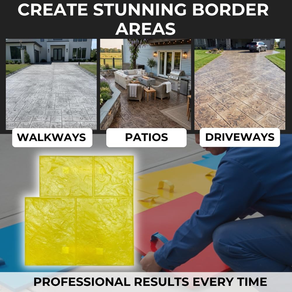 Concrete Stamps Mats – Decorative Concrete Ashlar Slate Stone Mat 24" x24” – Durable Polyurethane, Rigid Form for Driveways and Patios – Made in USA (SM 3005/3)