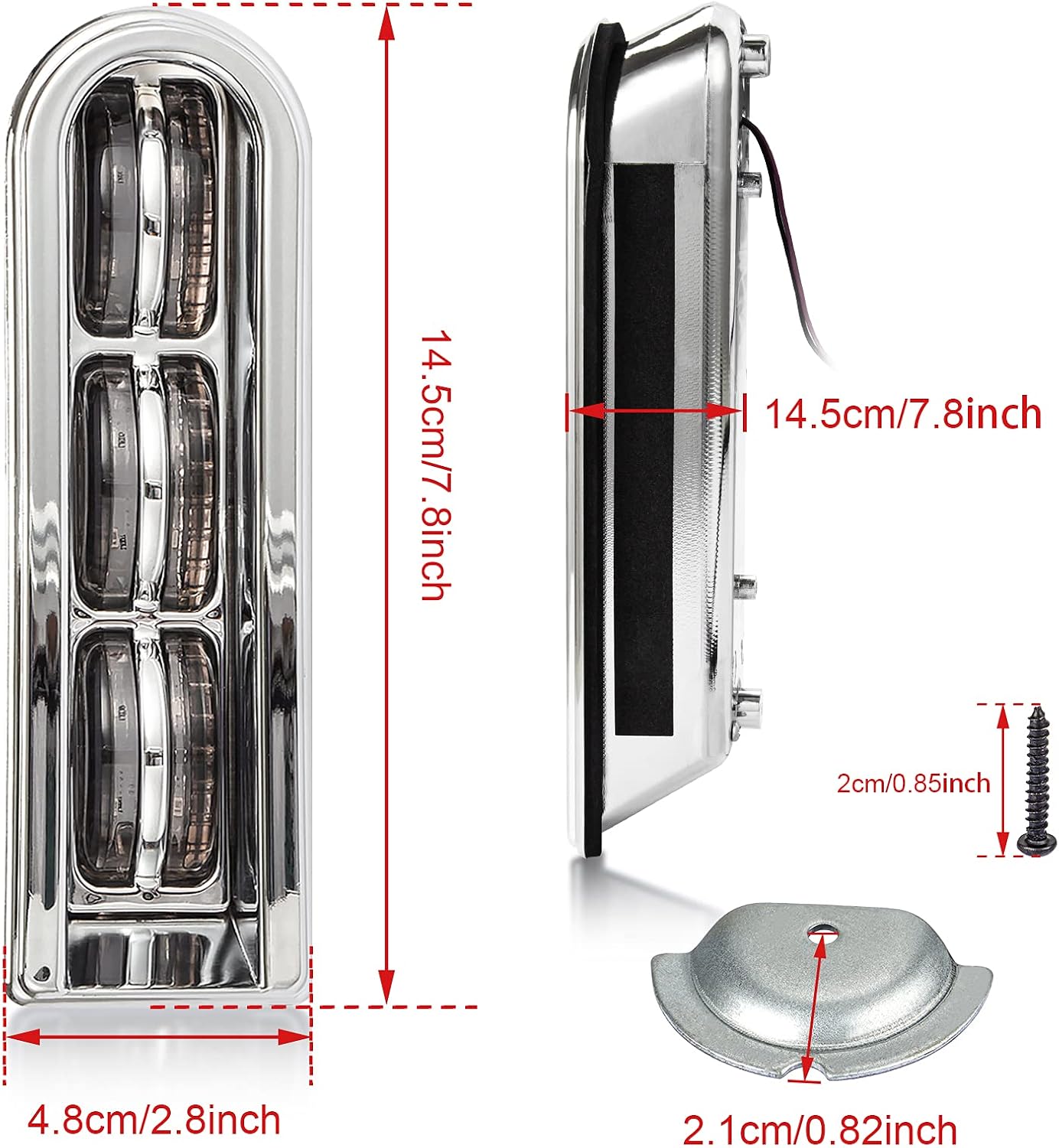 Motorcycle Rear Saddlebag Accent LED Light Insert Filler Support For Harley Touring FLHTCU/L Electra Glide FLHT/L Road Glide FLTRUSE CVO FLHR Road King 2014-2020 (Chrome Smoke)