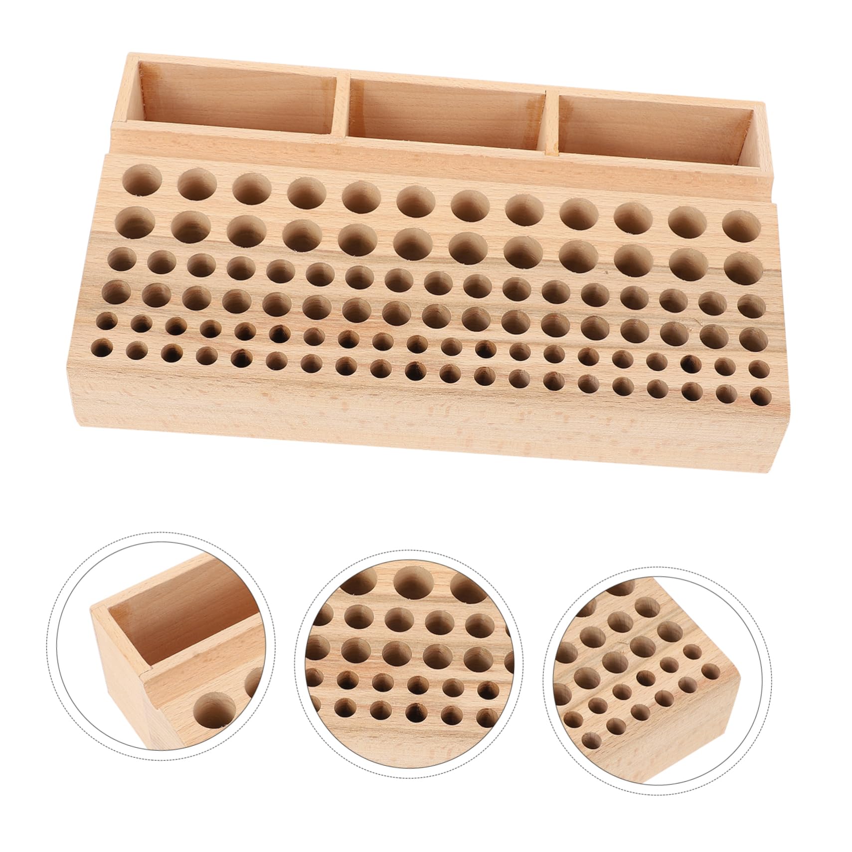 PLAFOPE Madera Organizador de Herramientas de Cuero Marrón para Artesanía
