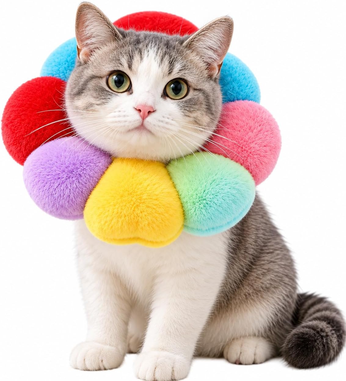 Soft Fabric Cat Cone, Post-Surgery Protective Cat Recovery Collar