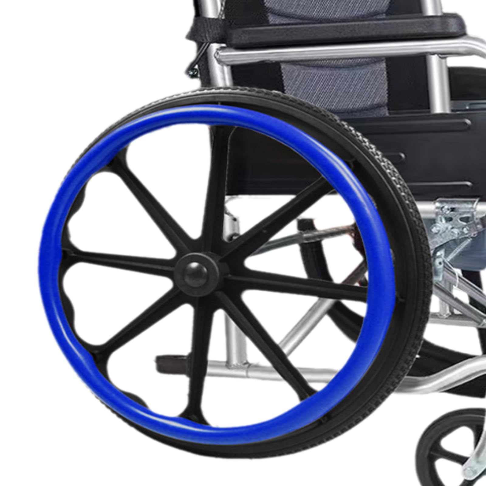 Gwboiuyqetm Blue Wheelchair Push Rim Covers, Silicone Handrim Covers, Non-Slip Wear-Resistant Covers, 1 Pair For Wheelchairs