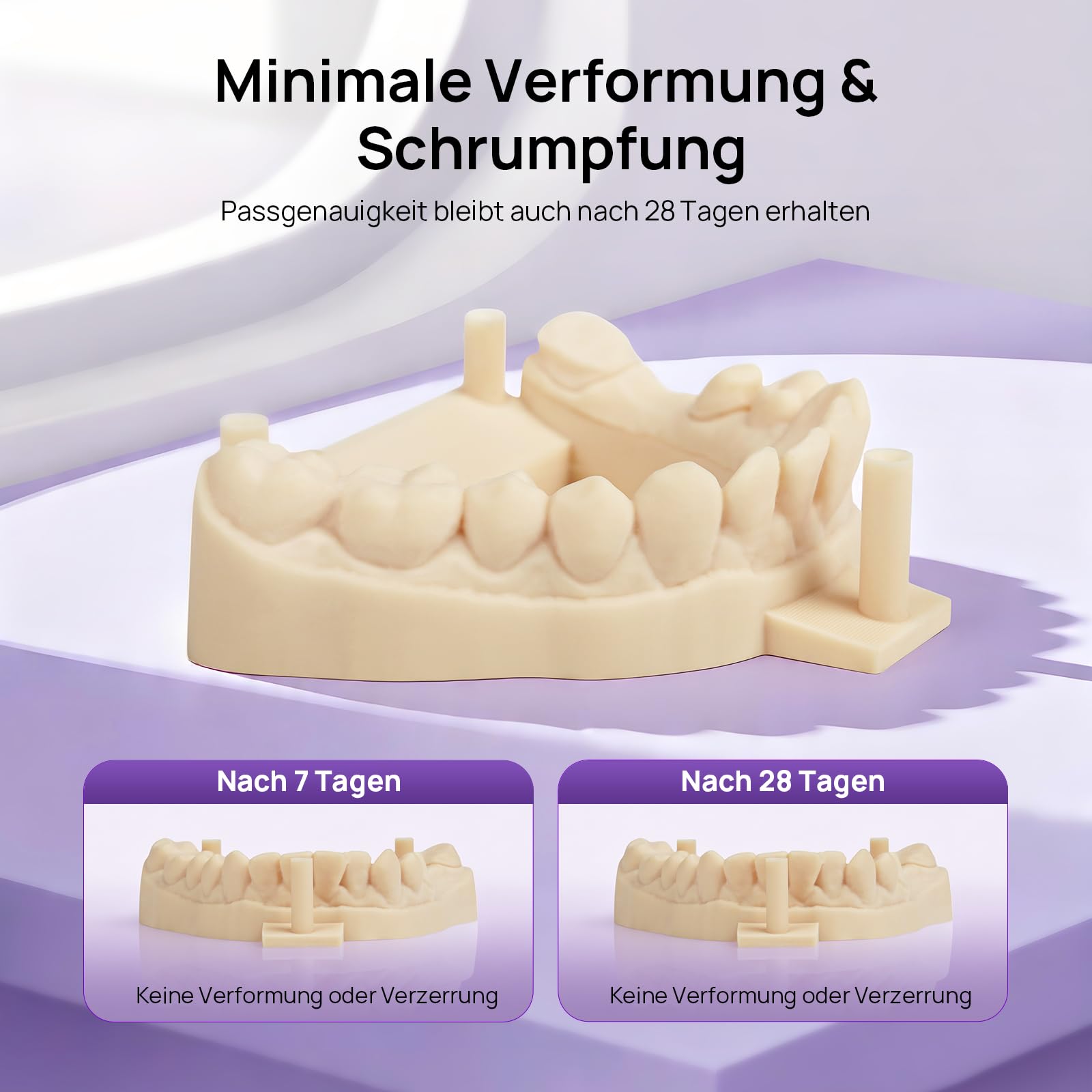 RESIONE D01S Zahnmodell 3D Resin – Dental Implant Model 3D Druckharz - Hochpräzises 3D Drucker Resin mit Geringer Schrumpfung UV 405 nm 3D Druck Resin - Muschelfarbe 1 kg