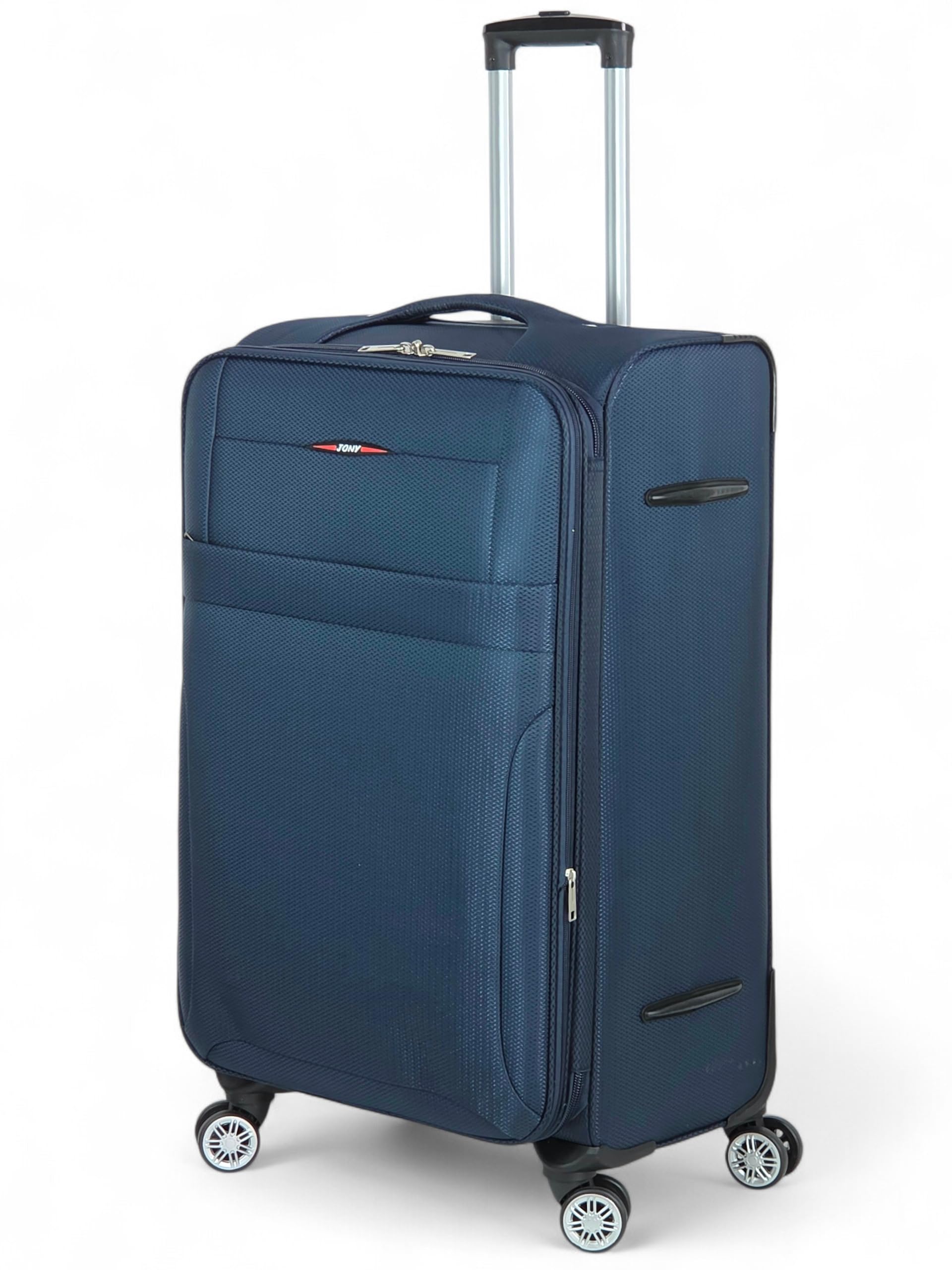 Set 3 Valigie in Poliestere Leggero Semirigide – Espandibili, 4 Ruote Doppie Girevoli 360° – Piccola bagaglio a mano 55 cm, Media 66 cm, Grande 77 cm da viaggio in offerta JONY: 895 (Blu)