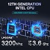 Mini Laptop 8 2-in-1, Laptop Computer Win 11, Intel N150(up to 3.6GHz), 12GB RAM 512GB SSD, Touchscreen HD, Backlit Keyboard, Wi-Fi 6, USB-C, Lightweight Portable PC for Work/Kids/School