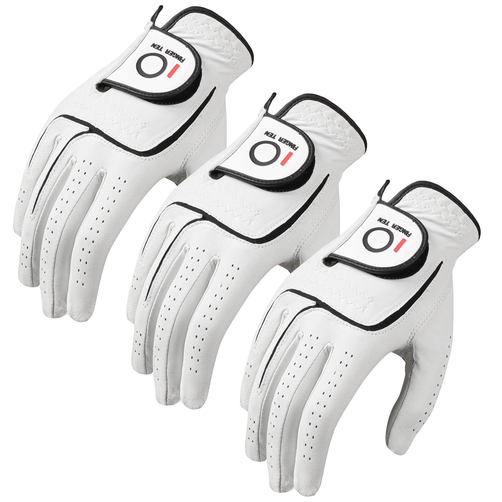 Mens All Premium Soft Cabretta Leather Tour Fit Grip Left Hand Lh Right Hand Rh with Cadet Size Golf Gloves Value 3 Pack Size from Small to XXL