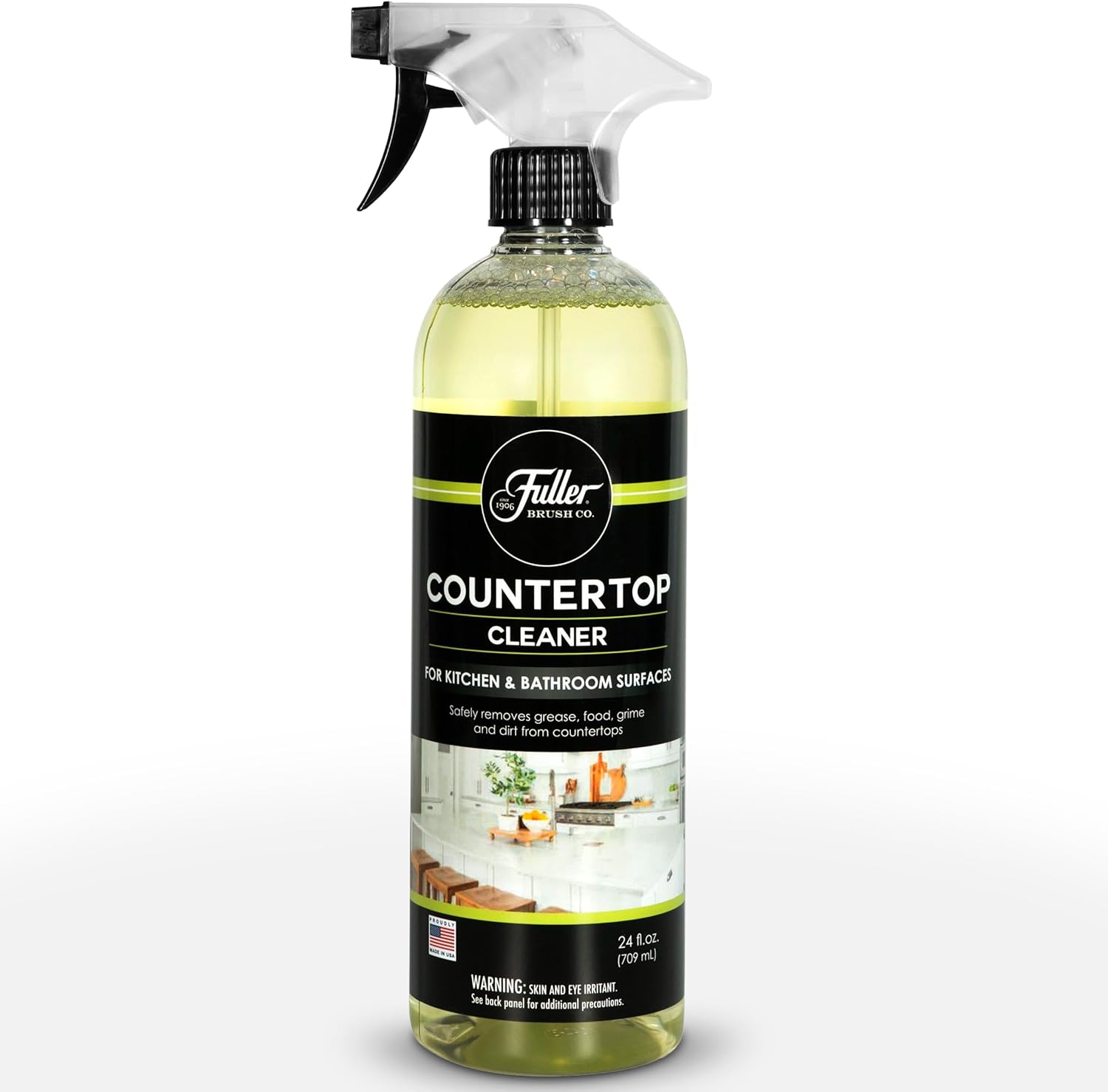 Fuller Countertop Cleaner – 24oz Bottle | Multi-Surface Kitchen & Bathroom Degreaser | Made in USA | No Harsh Chemicals, No Strong Odor | Safe for Daily Use (Cleaner with Sprayer)