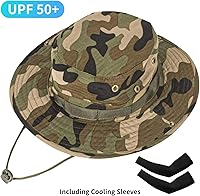 Vista 2 de Sombreros de sol para hombres y mujeres, sombrero de cubo UPF 50+, sombrero Boonie plegable, protección UV, senderismo, playa, pesca, safari