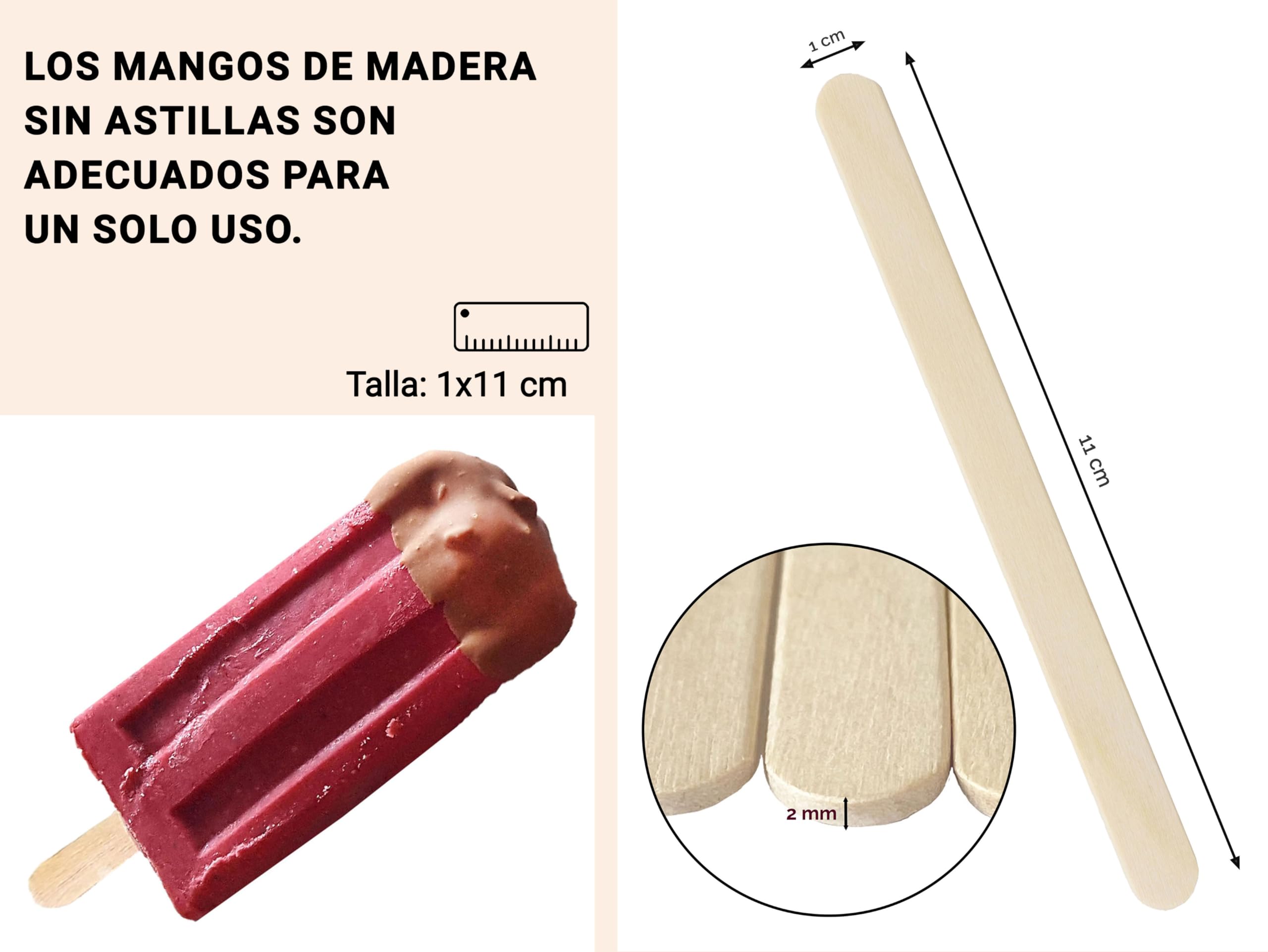 Zollner24: Palitos para helados: 500 palitos de madera natural, 11 x 1,1 cm, ecológicos y sin astillas, perfectos para manualidades