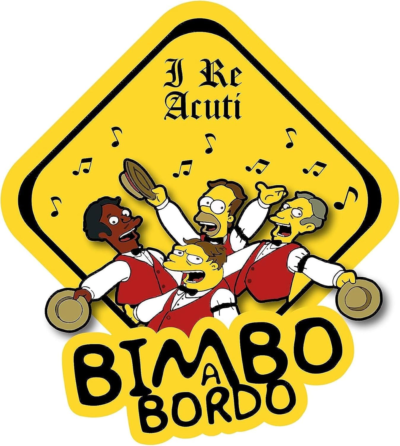 x3 Simpson Style Baby on Board Sticker - Original Baby on Board with Iconic Yellow Design - Buy Now for a Fun Touch! - Image 2