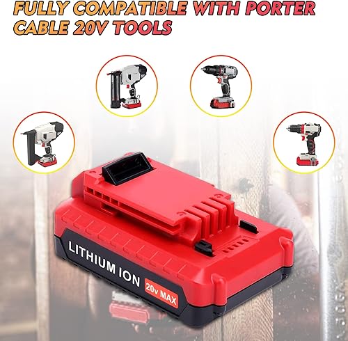 Miniatura 4 de Paquete de 2 baterías PCC680LP PCC682L de 3.0 Ah y 20 voltios compatibles con cable Porter de 20 V de litio PCC680L PCC681L PCC685L PCC685LP