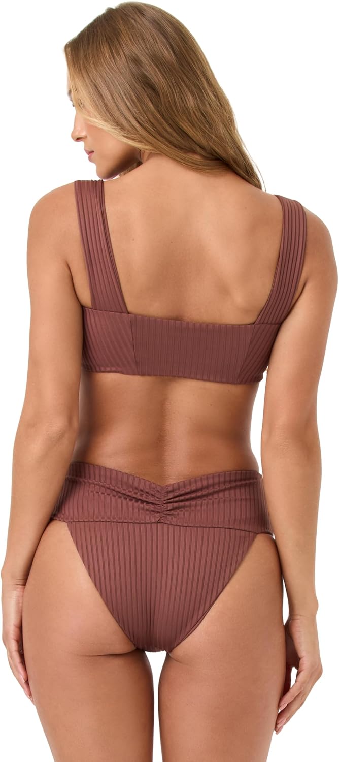 L*Space Bardot Bikini Bottom for Women, High Waisted Swimsuit with Front Ruching and Classic Coverage - Image 3
