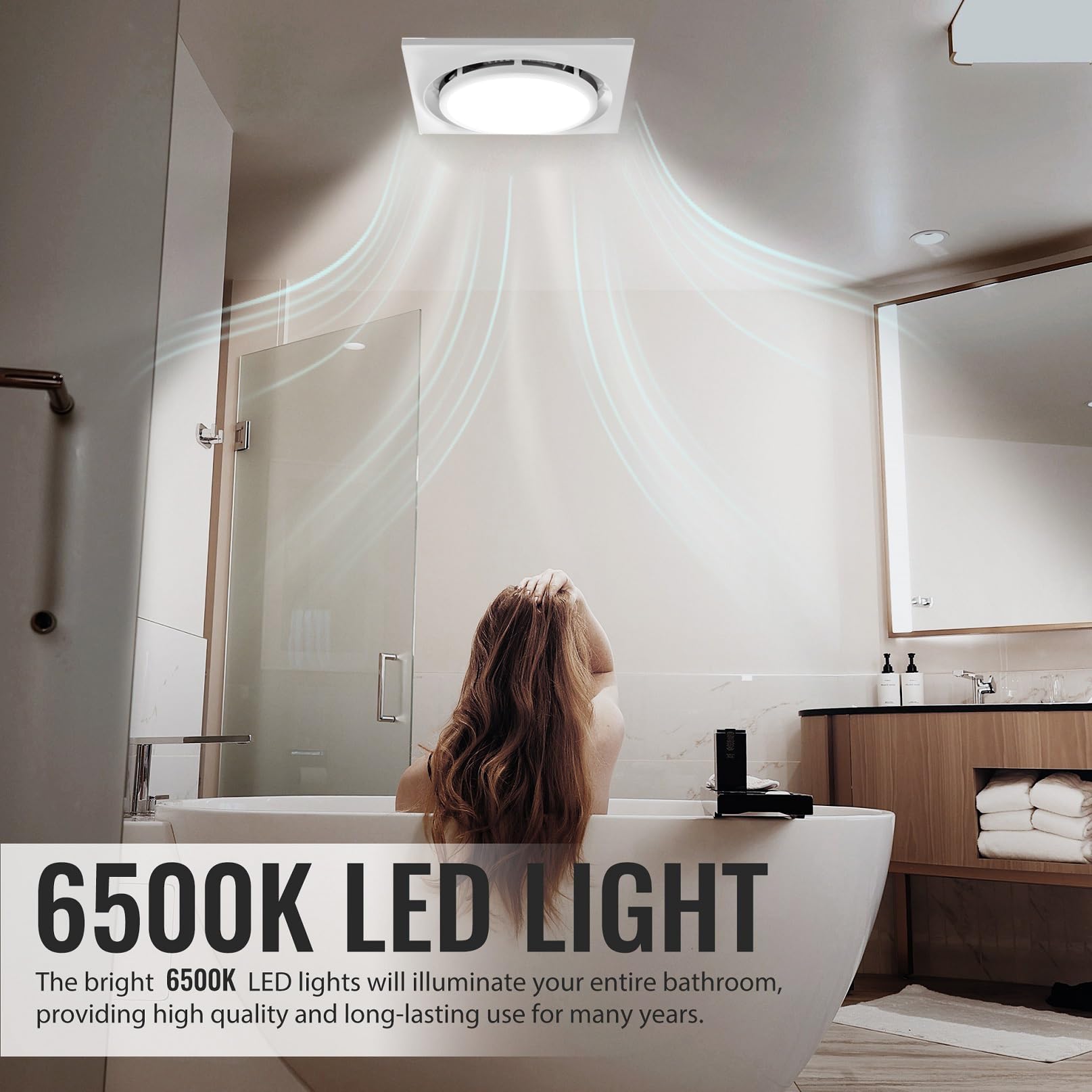 Bathroom Fan Ceiling Mount Exhaust Ventilation,141 CFM Sones,4