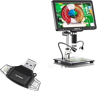 BoxWave Smart Gadget Compatible with Elikliv EDM501 Digital Microscope (10.1") - AllReader SD Card Reader, microSD Card Reader SD Compact USB - Jet Black