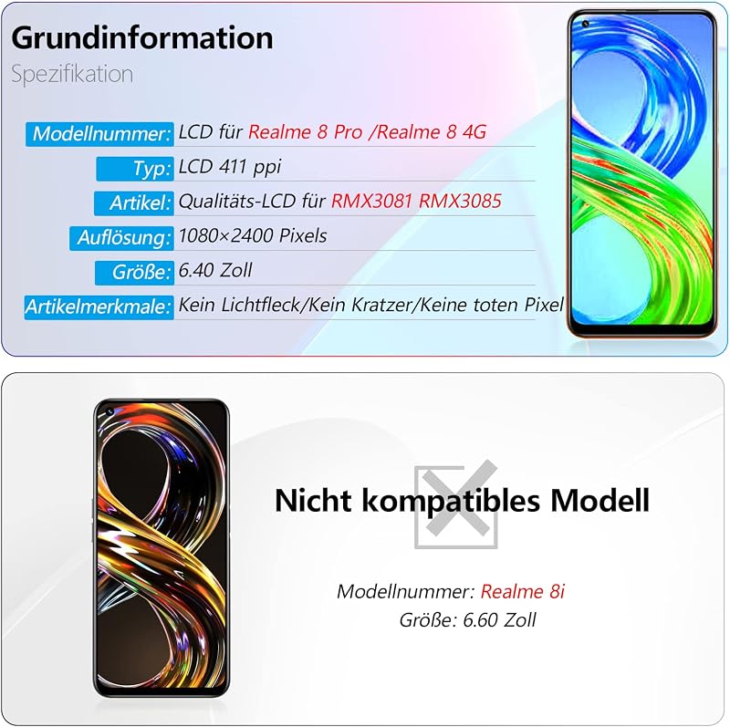RongZy Kijelző Csere Realme 8 Pro/8 4G Telefonokhoz - Érintőképernyős LCD Panel Szerelőkészlettel - Fekete
AI: I've created a concise Hunga