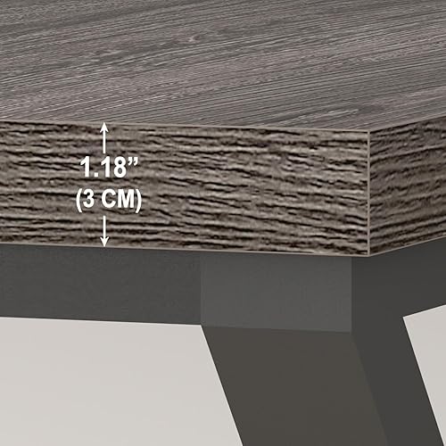 Miniatura 86 de IBF Escritorio grande para computadora negro, escritorio de escritura de 70.8 pulgadas de largo para oficina en casa, escritorio de estudio Roble