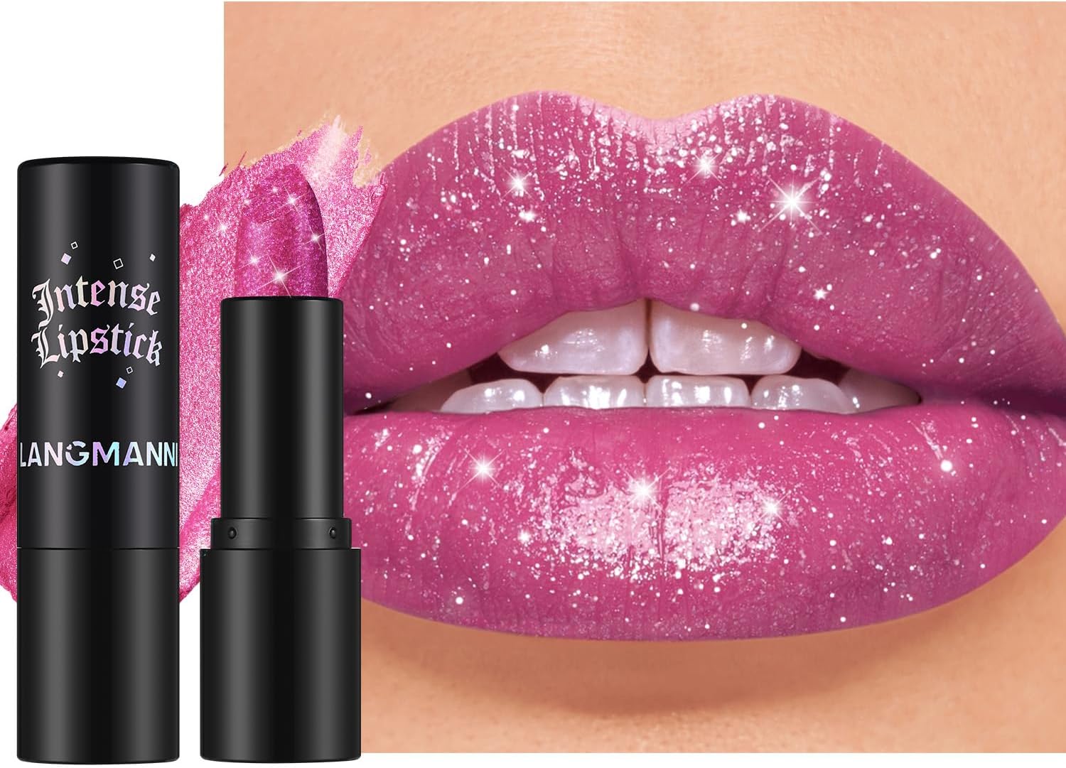 Sparkling Lip Gloss Long Lasting Waterproof Moisturizer Lip Balm Glitter Shimmer Metallic Lipstick, Diamond Shiny Bold Glow Goth Lipstick for Women Girls, Non-sticky (1, 04#)