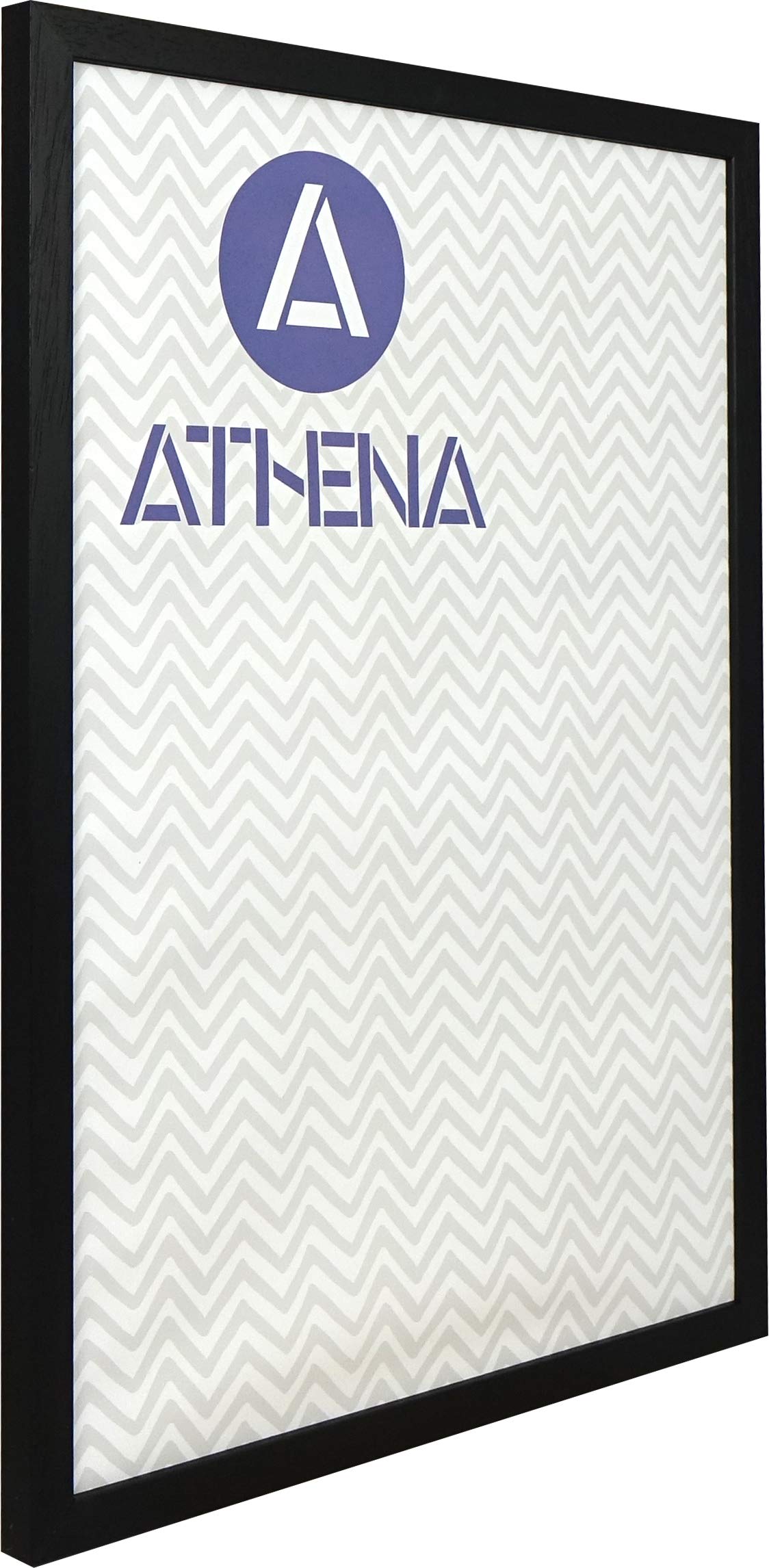 Athena Black Woodgrain Thin Block Premium Wood Picture Frame A2-42 X 59.4 Cm A2 Frame - Photo Frame - A2 Frame With Clear Styrene Sheet & Wall Mounted Hook – 59.4 X 42 Cm