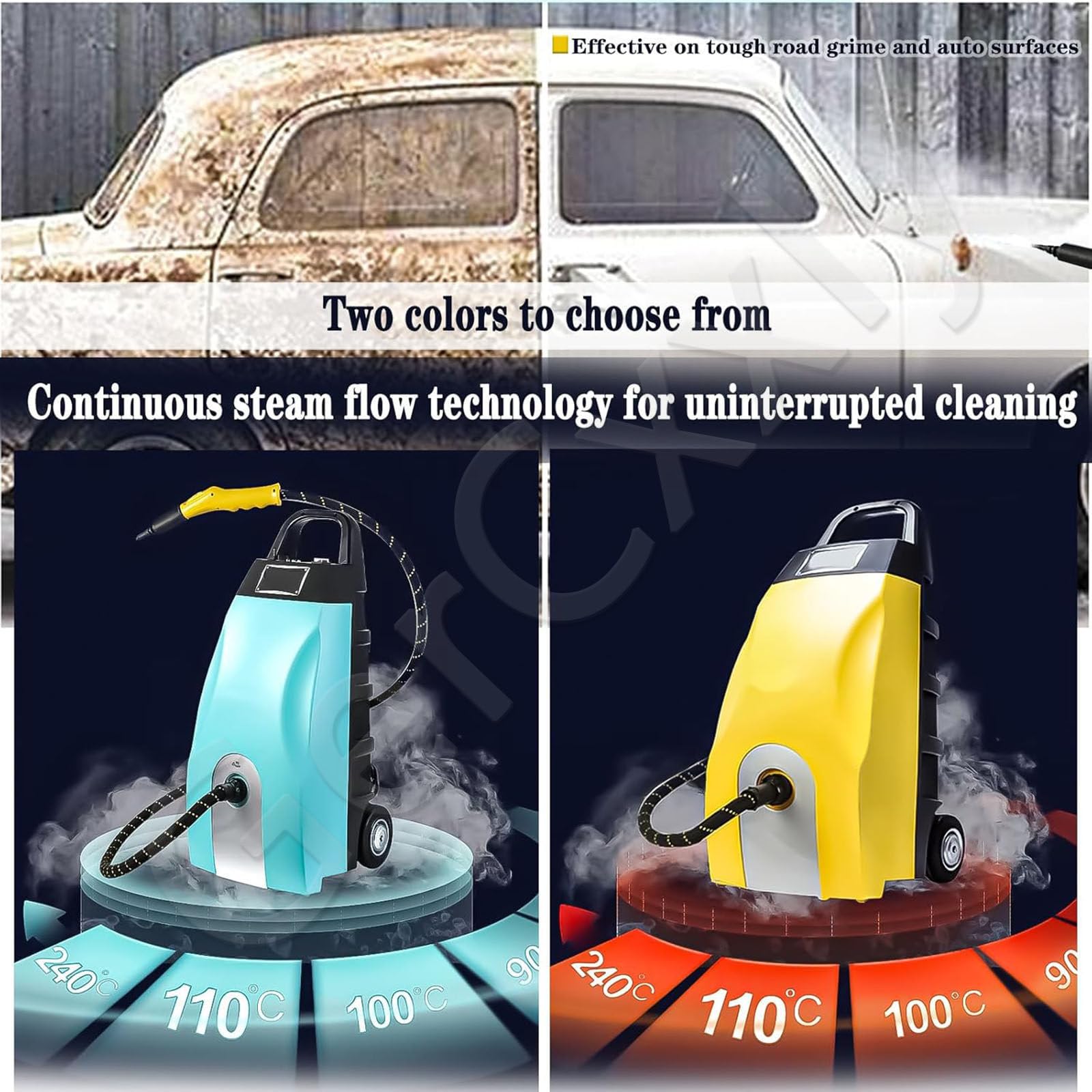 Limpiador a vapor multiusos de 3,5L,Hidrolimpiadora a vapor de alta presión y alta temperatura,Para limpieza de casas, coches, hoteles y aires acondicionados,Calentamiento en 40 segundos Blue