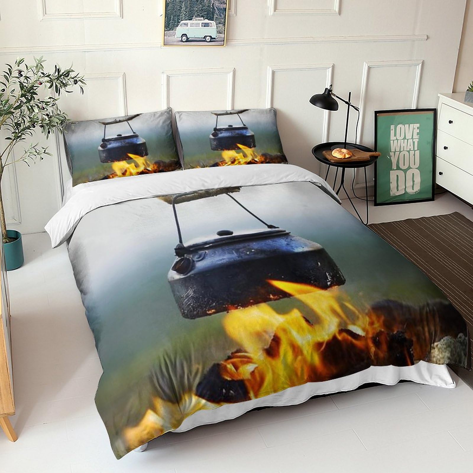Parure de lit de literie wilderness camping pour grand lit king size