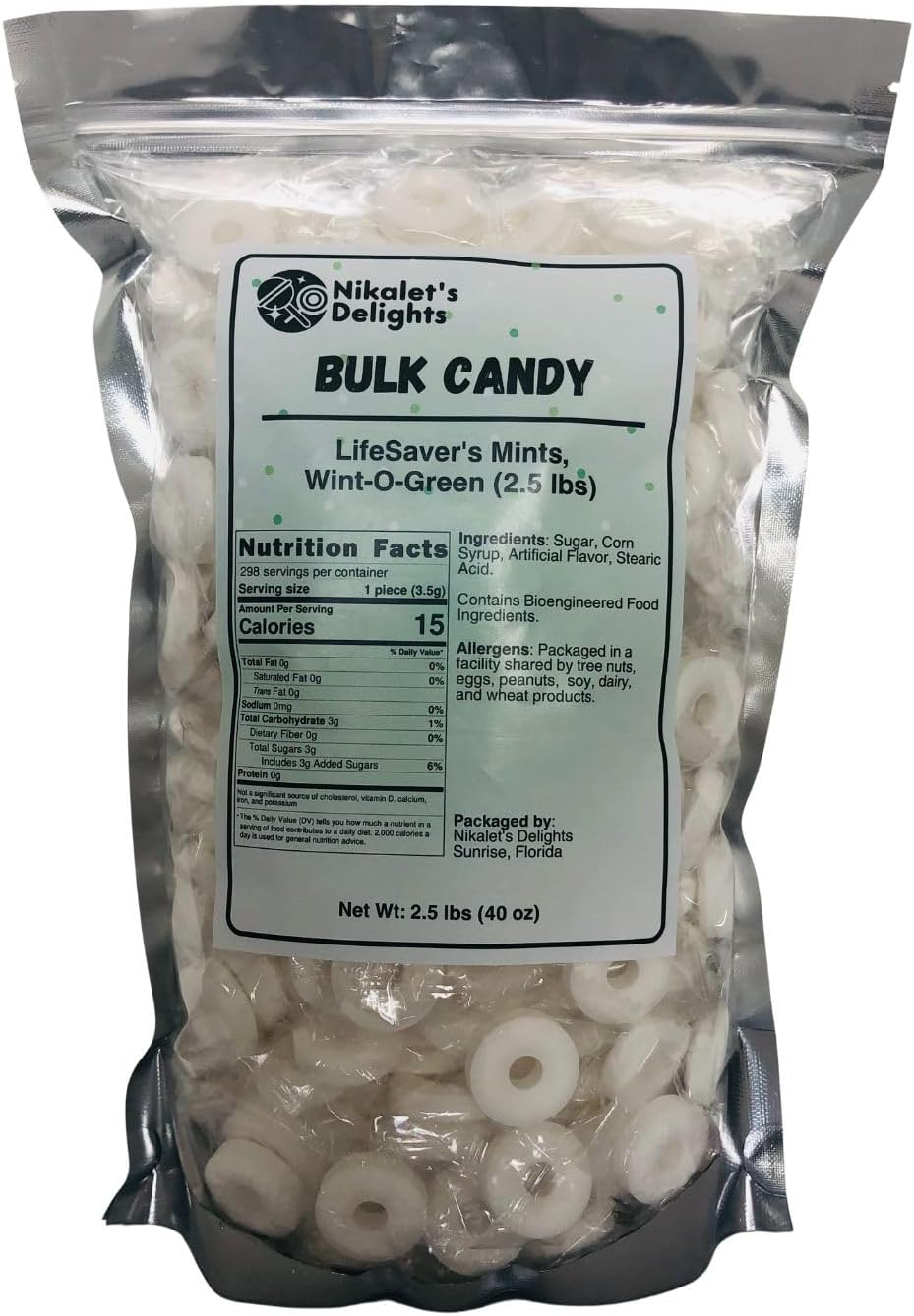 Lifesavers Wintergreen Hard Candy Mints, 2.5LBS of