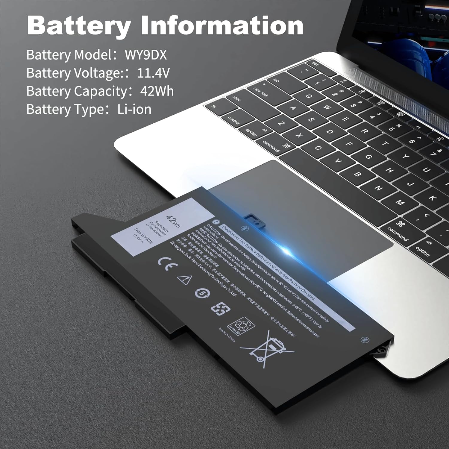 42Wh WY9DX Laptop Battery Compatible with Dell Latitude 14 5420 15 5520 Precision 15 3560 Series RJ40G 0WK3F1 01K2CF 075X16 0M3KCN 005R42 WK3F1 11.4V