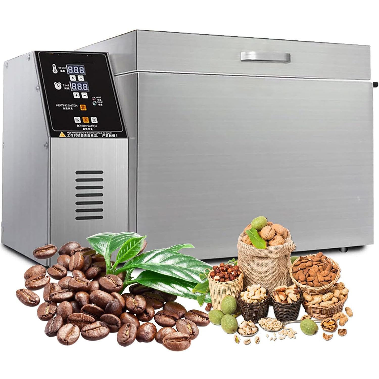 MLYYYDSS Home Coffee Bean Roaster Machine, Coffee Roaster Machine Industrial Commercial, Electric Nut Peanut Cashew Chestnuts Roasting Machine Electric Drum Coffee Roaster 5Type