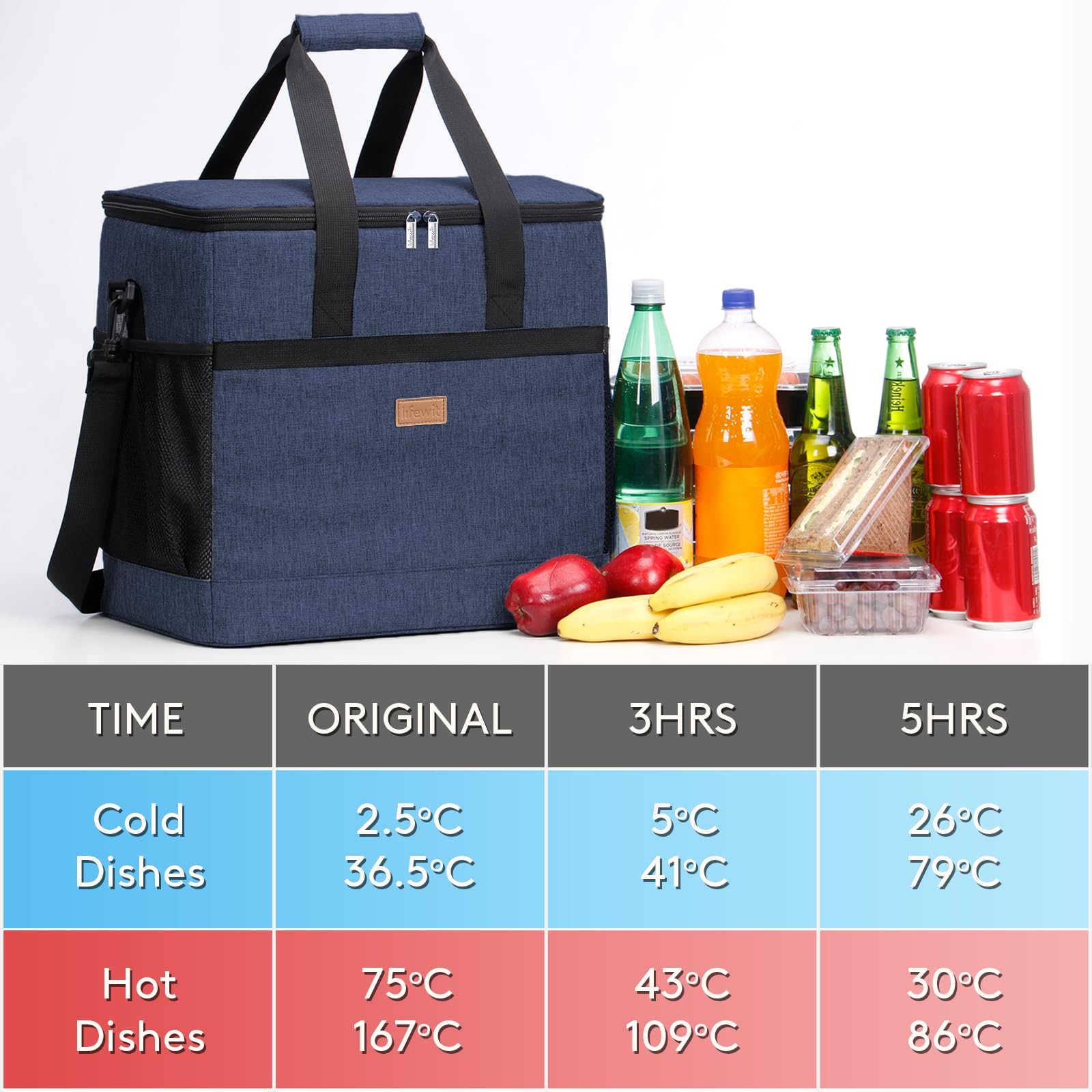 Lifewit Borsa Termica Porta Pranzo Borsa Frigo Isoterma per Alimenti Mantenere Caldo o Freddo per PIC-nic/All'aperto/Barbecue/Campeggio/Eventi Sportivi