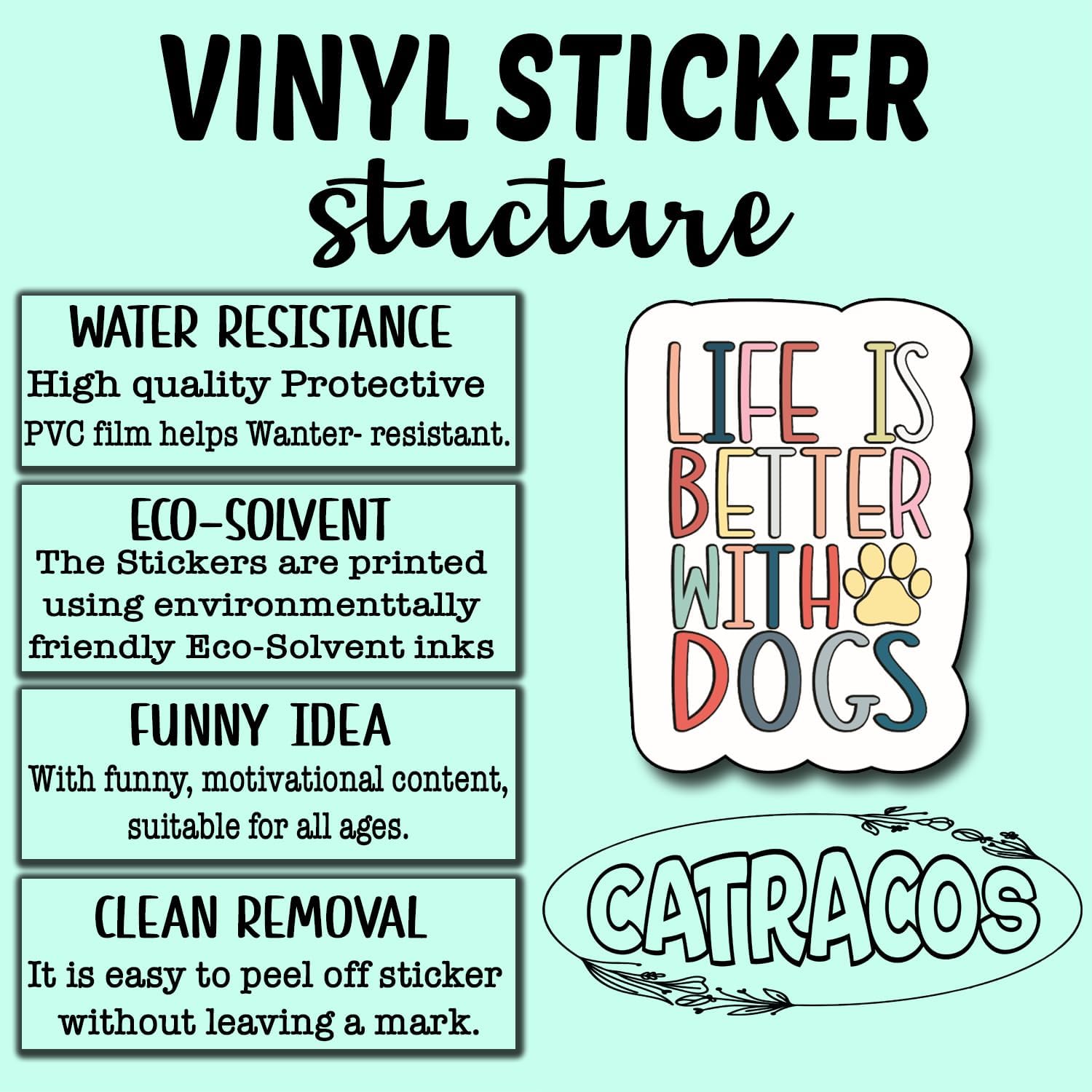 (3Pcs) Life is Better with Dogs Sticker, Decal Decorate Books Laptop Phone Water Bottles Kindles Stickers Tumbler Sticker Waterproof Vinyl Sticker 2,4 x 3 Inch - Image 4
