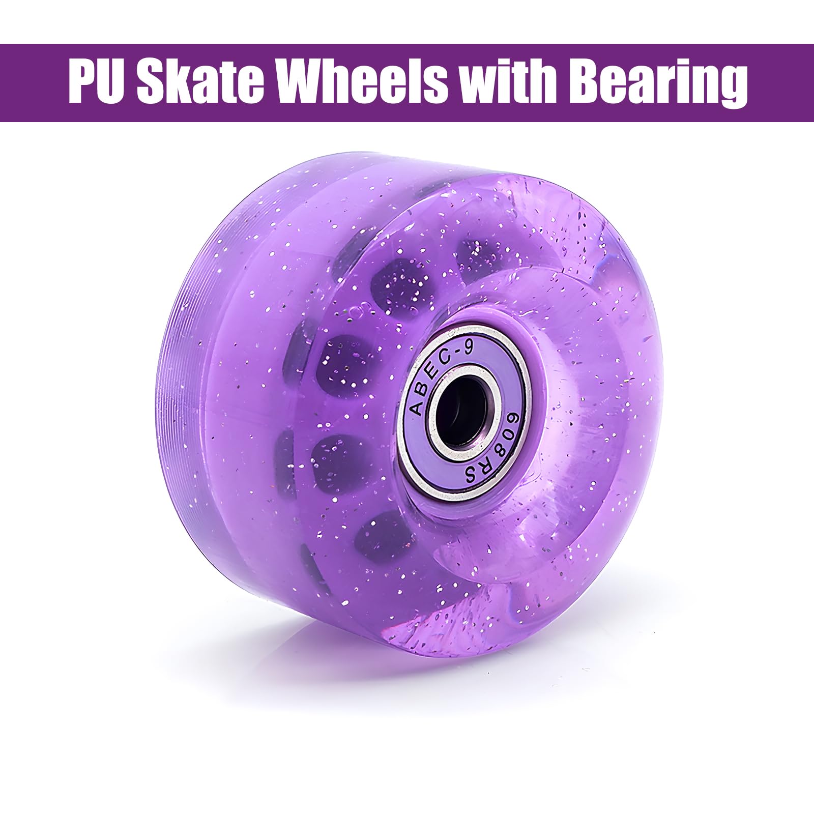 Roues de Patins à roulettes, Lot de 8 Roues de Rechange for Patins à roulettes d'extérieur, 58 mm x 32 mm