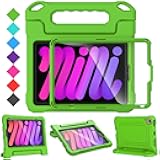 SUPLIK Kids Case for iPad mini 7 (A17 Pro) 2024 & Mini 6 2021, iPad mini 6th/7th Generation Case with Screen Protector, Durable Shockproof Handle Stand Cover for 8.3-inch iPad mini 6/7 Gen, Green