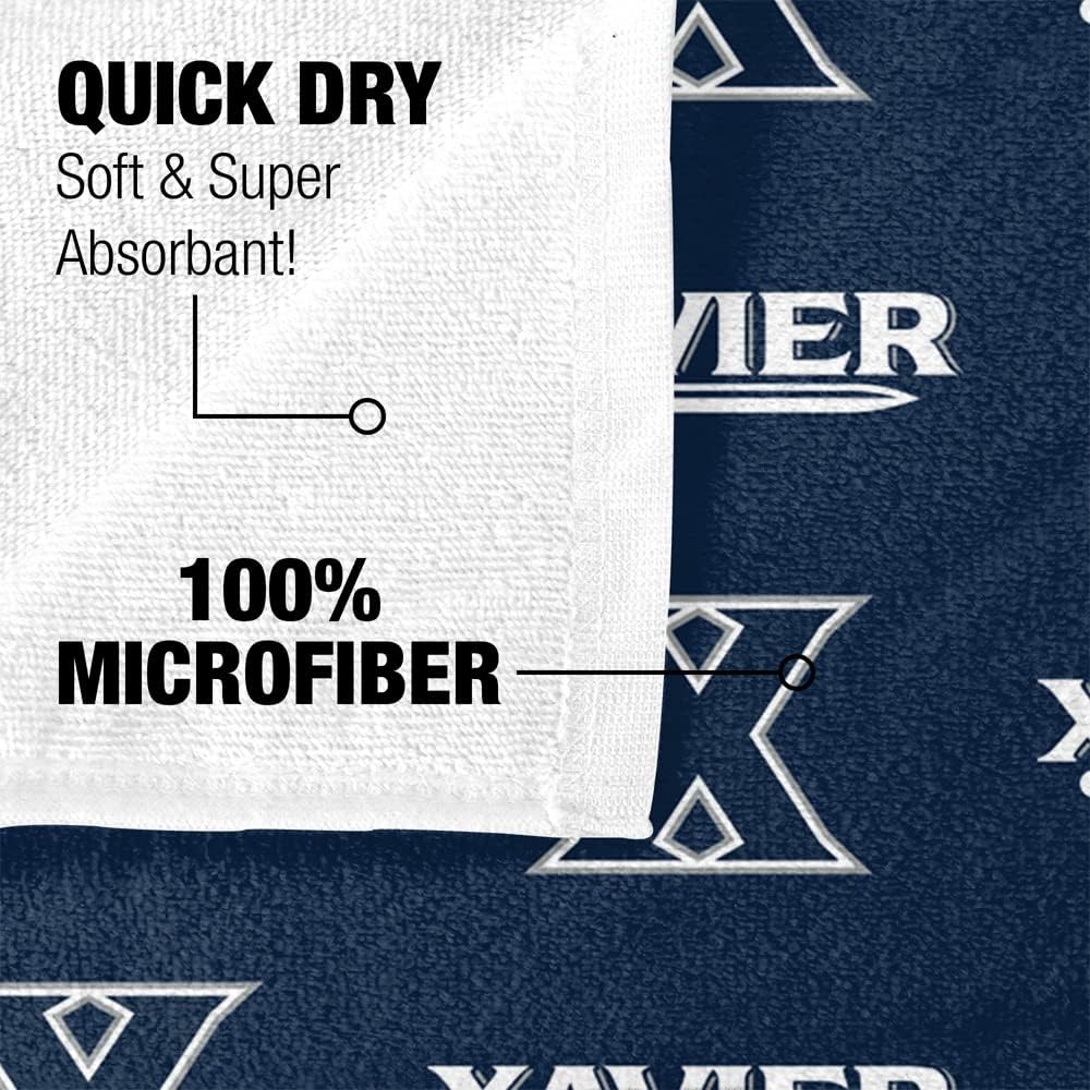 LOGOVISION Xavier University Beach Towel/Bath Towel, 30"x60" Logo Pattern