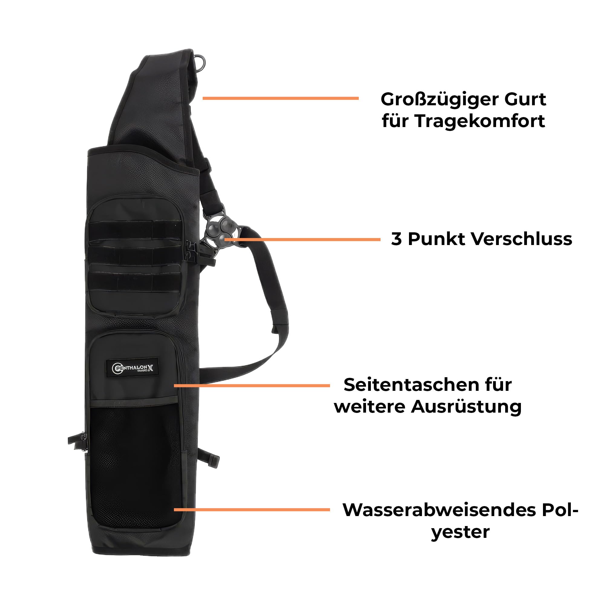 BEARPAW PRODUCTS Penthalon GuardX Polyester Bogenpfeilköcher, Rückenköcher, Schwarz/Schwarz-Camo/Schwarz-Grau, 55 x 16 x 6 cm, Universalgröße