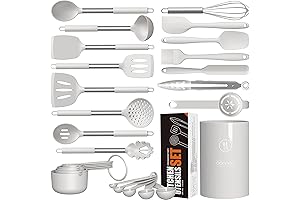 Premium White Silicone Kitchen Utensils Set for Effortless Cooking