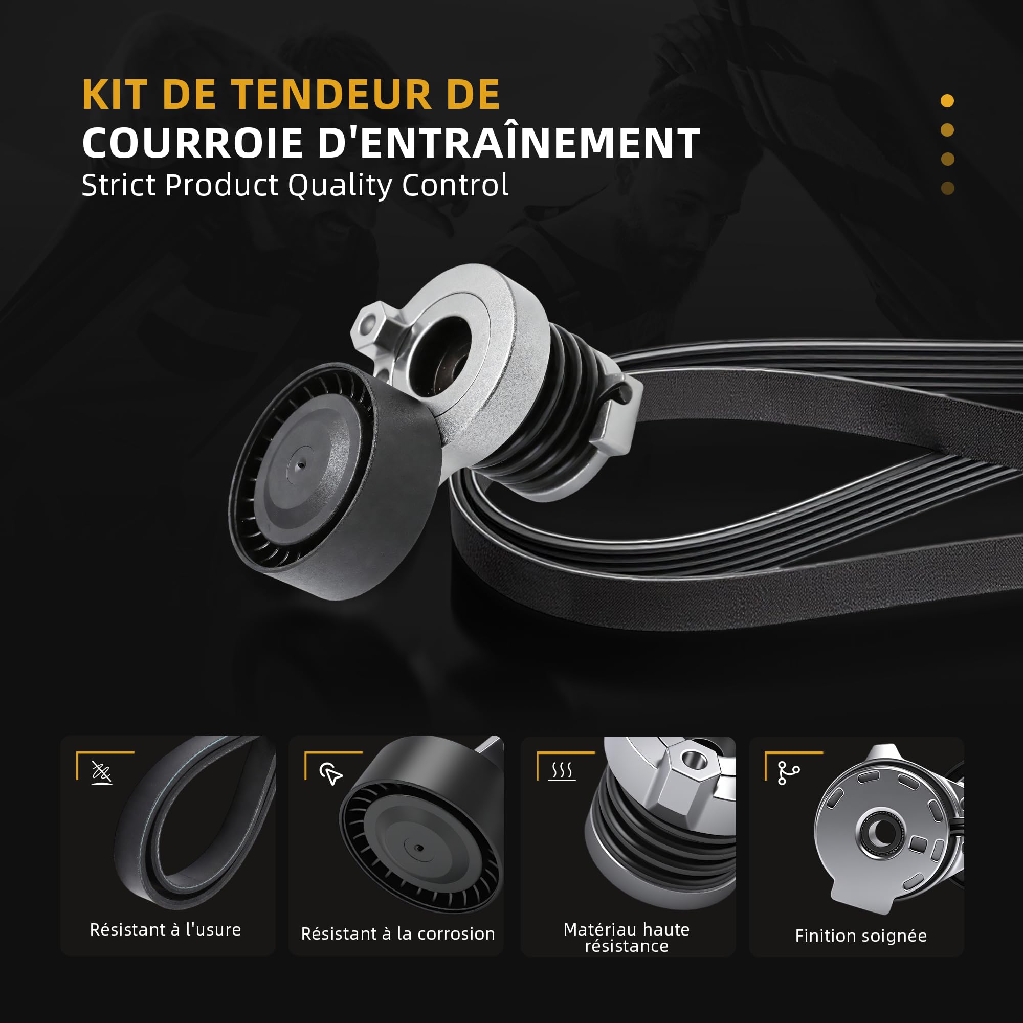 K066PK1195 Kit de courroie multi-V compatible pour Dacia Dokker Duster Lodgy 12-24 pour Classe A B GLA CLA 12-21 pour Juke Note Qashqai 2 10-24 pour Captur Clio 4 Fluence Grand Scénic Megane 3 4# 6PK