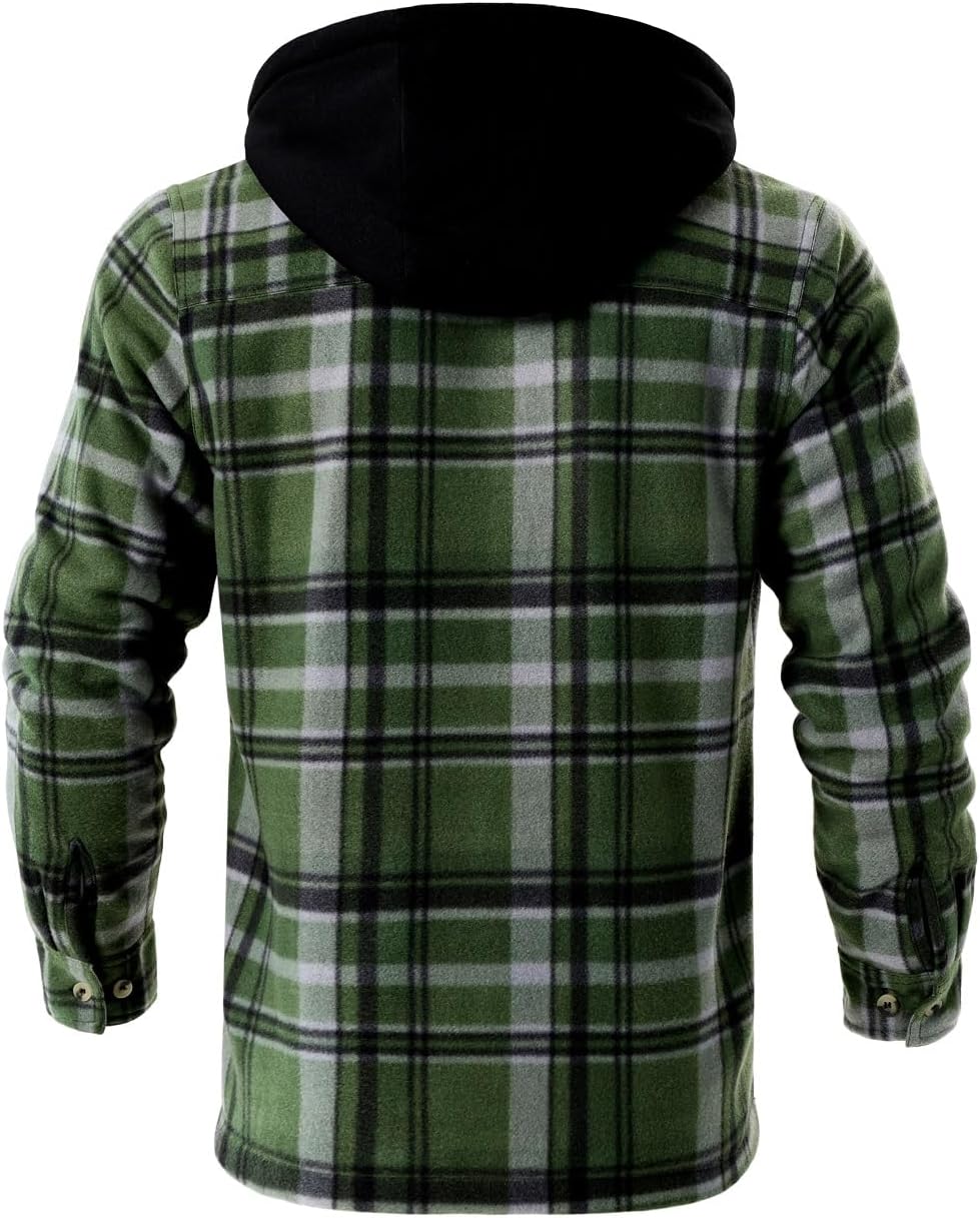 Facitisu Winter Heavy Warm Sherpa Lined Fleece Plaid Flannel Jacket Men Plus Size S-5XL Big&Tall Mens Coat - Image 2