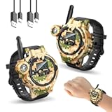 Walkie Talkies for Kids Rechargeable 2 Pack&comma; Long Range Camo Walkie Talkie for Boys Age 8-12&comma; Wrist Walkie Talkie Spy Watches for Kid&comma; Kids Walkie Talkies 2 Pack for Christmas Birthday Gift