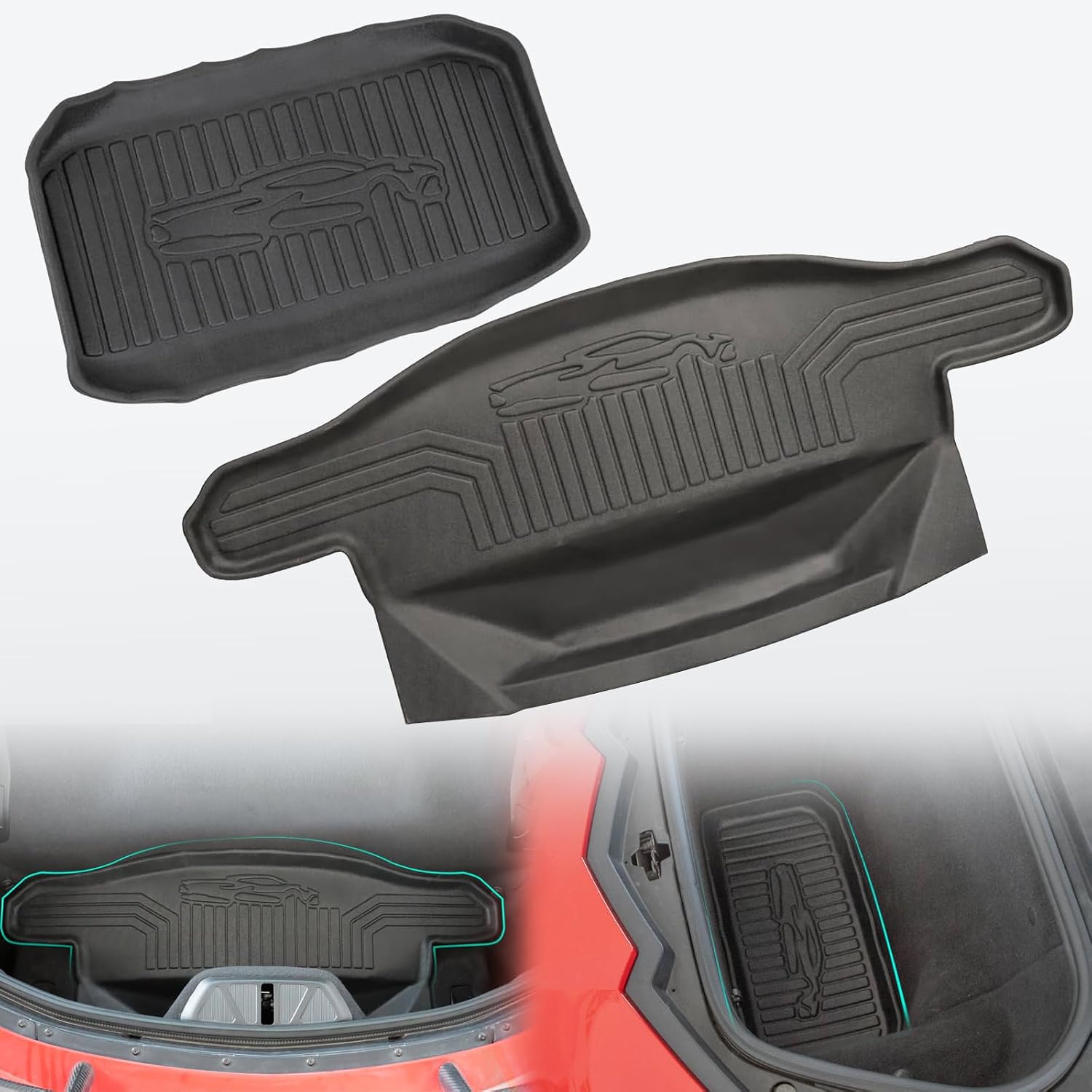 Front and Rear Trunk Mats Fit for Corvette C8 2020-2025 Stingray Z51 Z06 E-ray Cargo Mat Floor mats Accessories