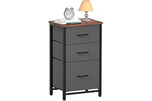 Yoobure Bedside Table for Dorm Room - Nightstand with Drawer and 3 Storage Drawers