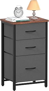 Yoobure Nightstand with Drawer, Night Stand Bedside Tables, Wood Nightstands with 3 Storage Drawers, Night Stands for Bedrooms, Small Night Table Kids Nightstand for Bedroom